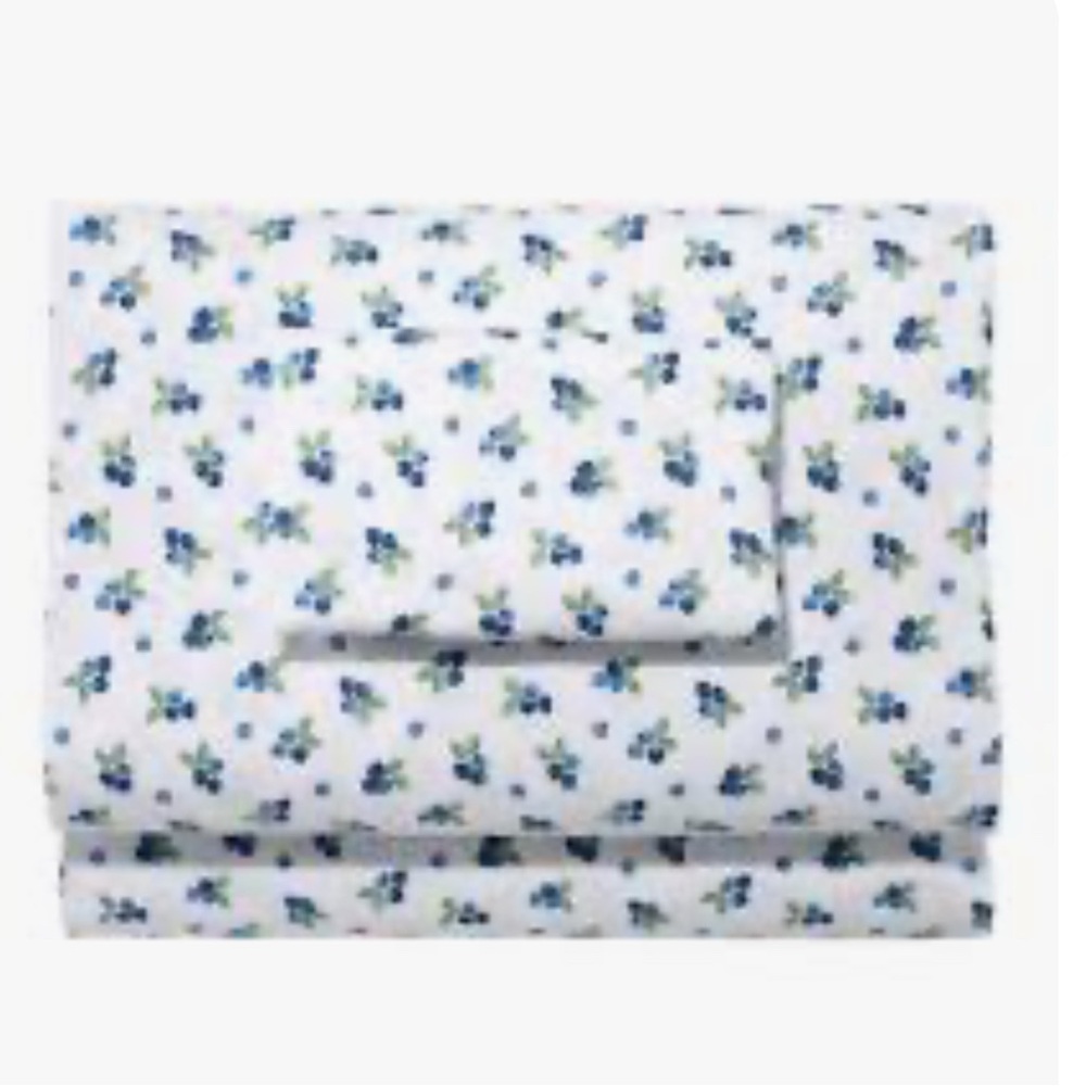 LL Bean Blueberry 100% Cotton Flannel Sheet Set